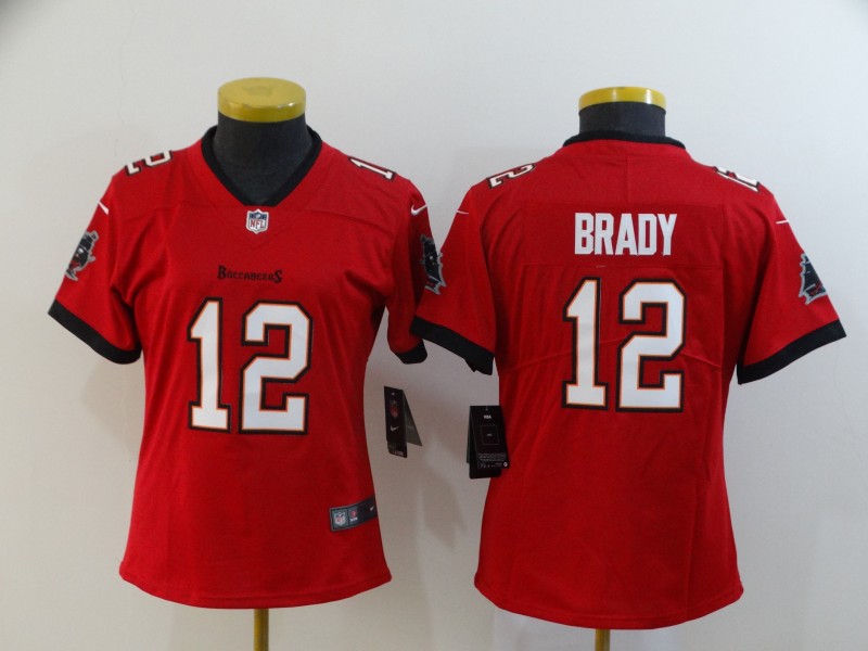 Women's Tampa Bay Buccaneers #12 Tom Brady Red NFL Vapor Untouchable Limited Stitched Jersey(Run Small)